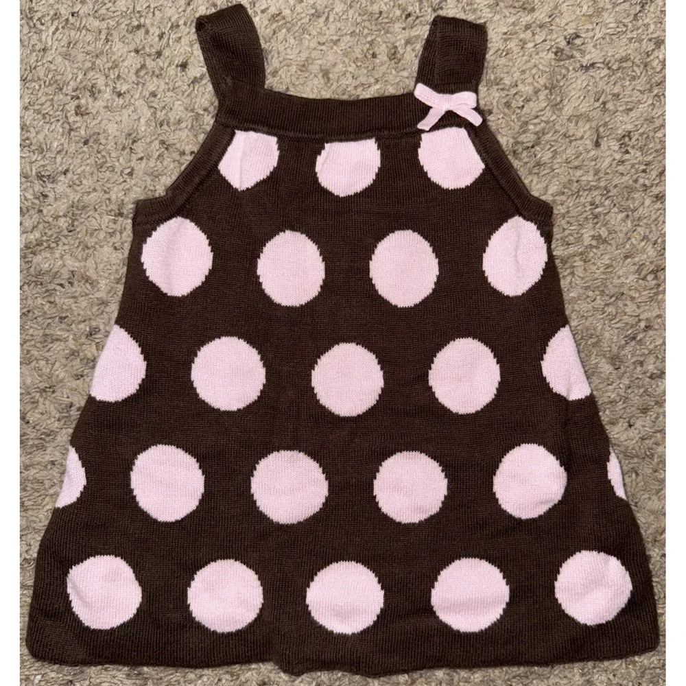 Gymboree Sweeter Than Chocolate 6-12 Months Brown Polka‎ Dot Sweater Dress